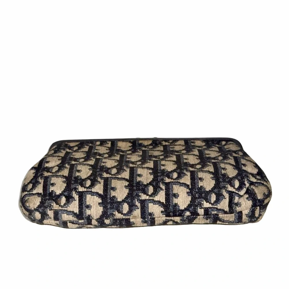 Vintage Dior Navy Trotter Kisslock Wallet Pouch